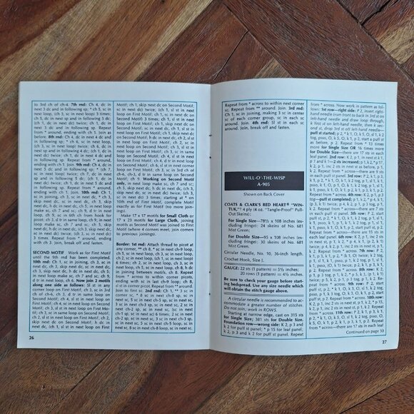 Coats & Clarks 217 Tablecloths Beadspreads Knit Crochet 1972 Vintage Booklet - Picture 4 of 6